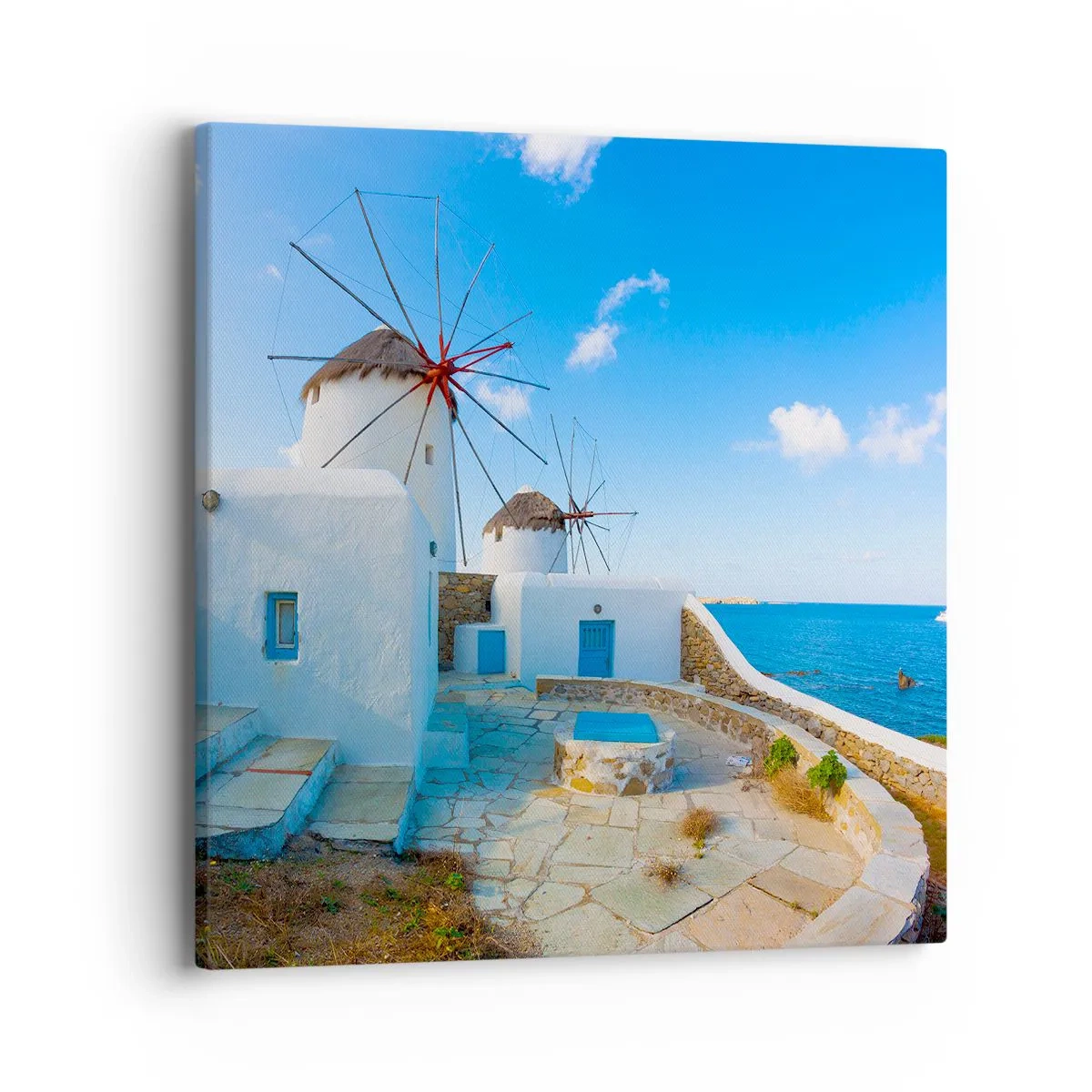 Schilderen op canvas - De blauwe wind uit de zee - 40x40 cm