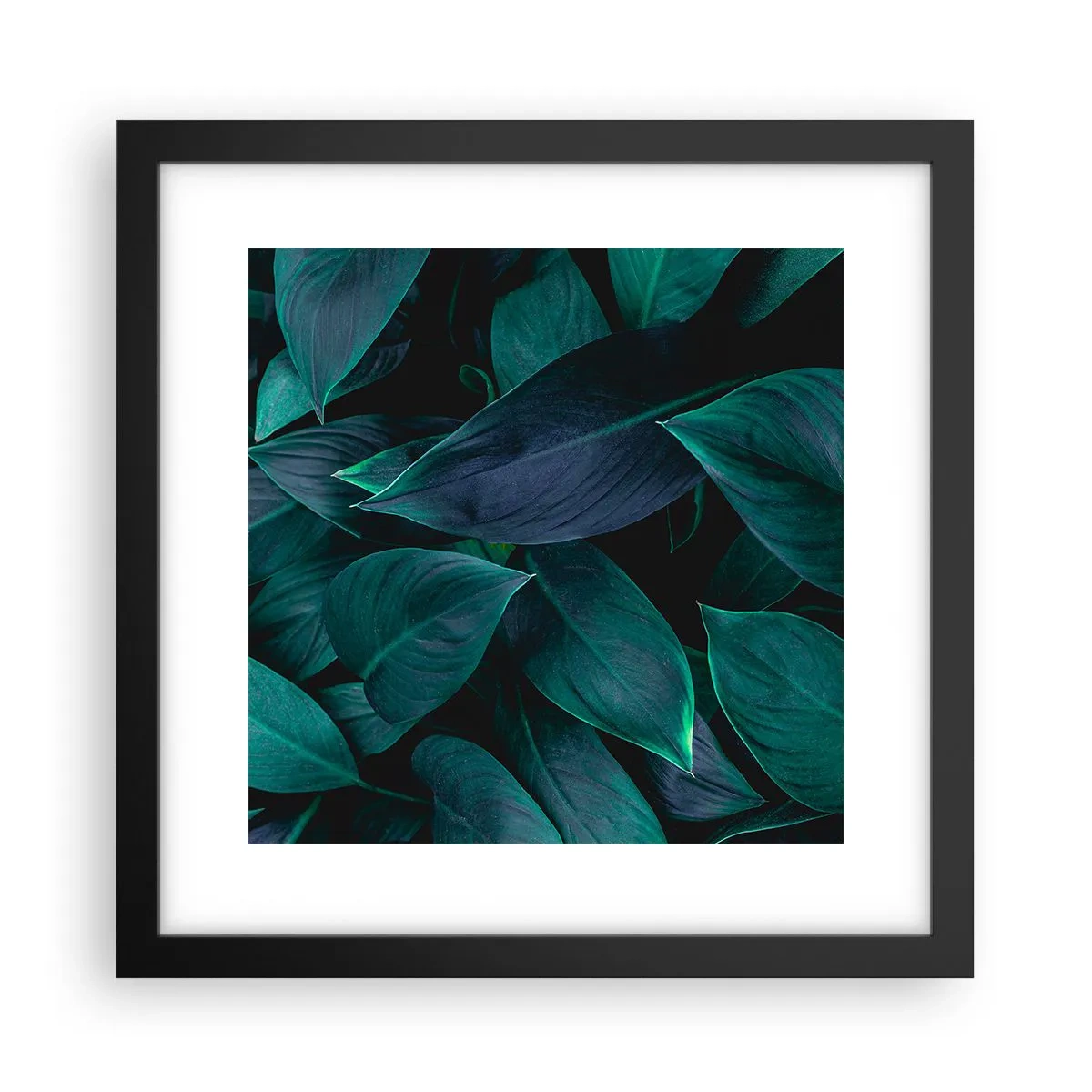 Poster in een zwarte lijst - Groen op zichzelf - 30x30 cm