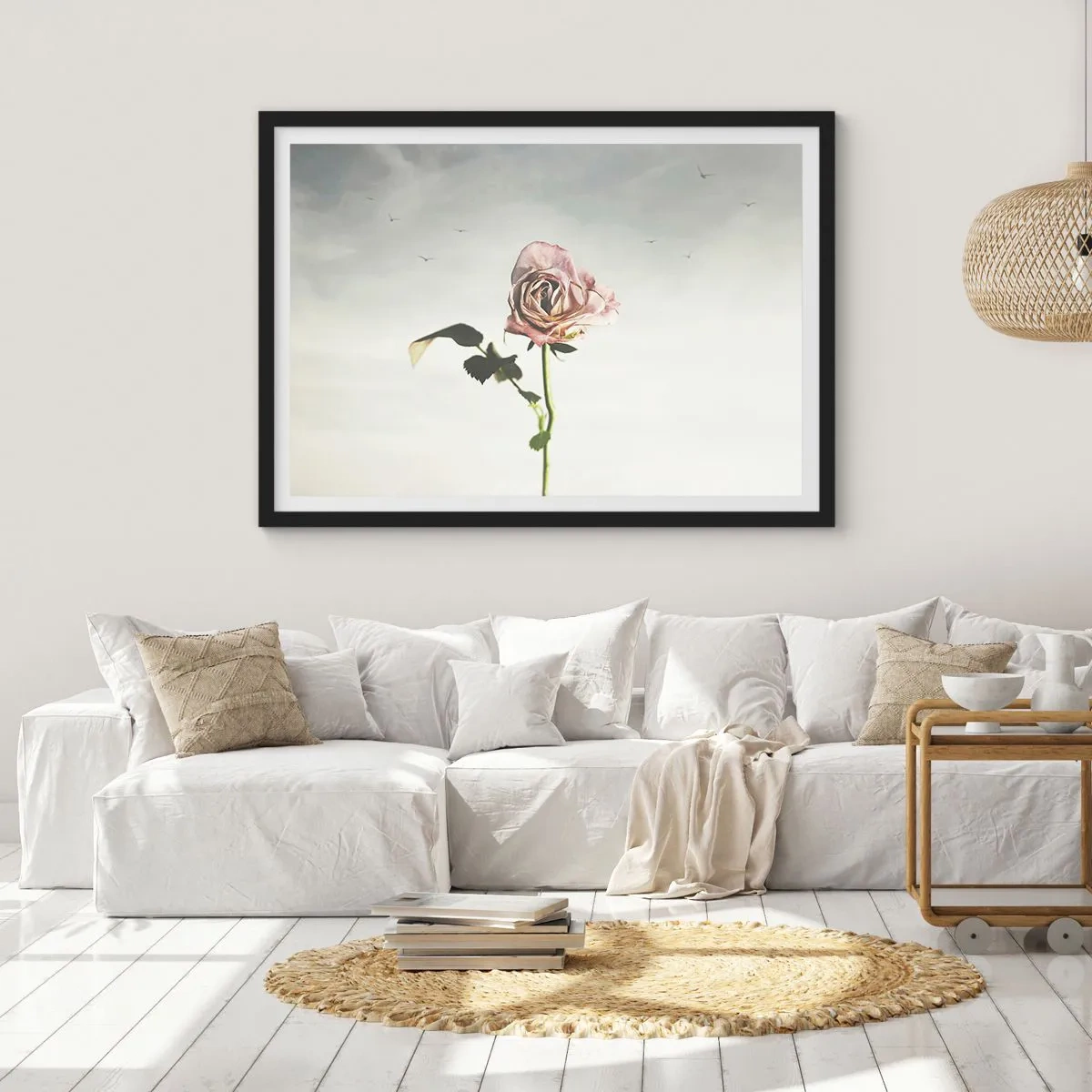 Poster in een zwarte lijst - Begroeting van de lente - 100x70 cm