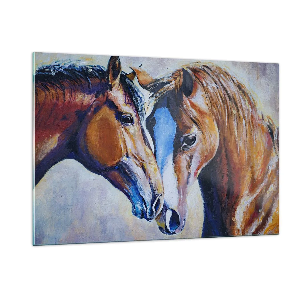 Schilderen op glas - Is het vriendschap? is het liefde? - 120x80 cm