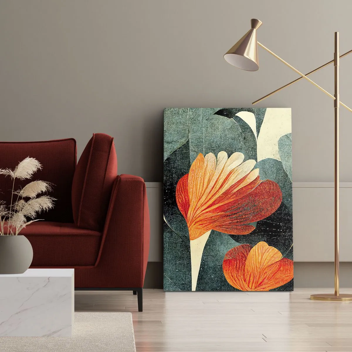 Schilderen op canvas - De hitte van de tropen en de koelte van het groen - 55x100 cm