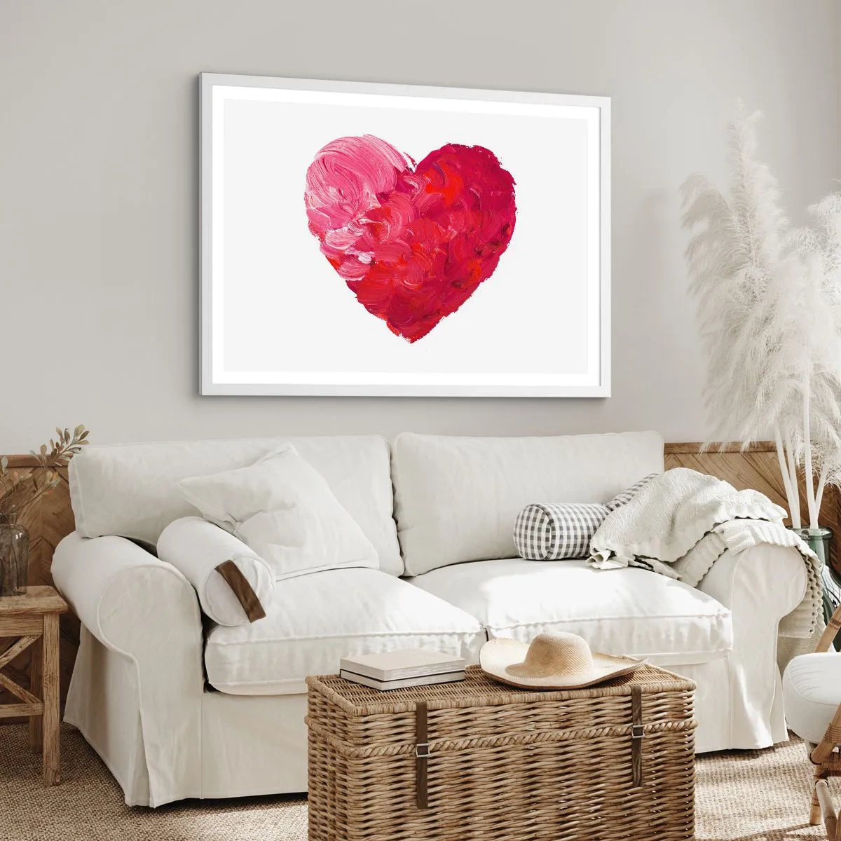 Poster in een witte lijst - Alles wat je nodig hebt is liefde - 100x70 cm