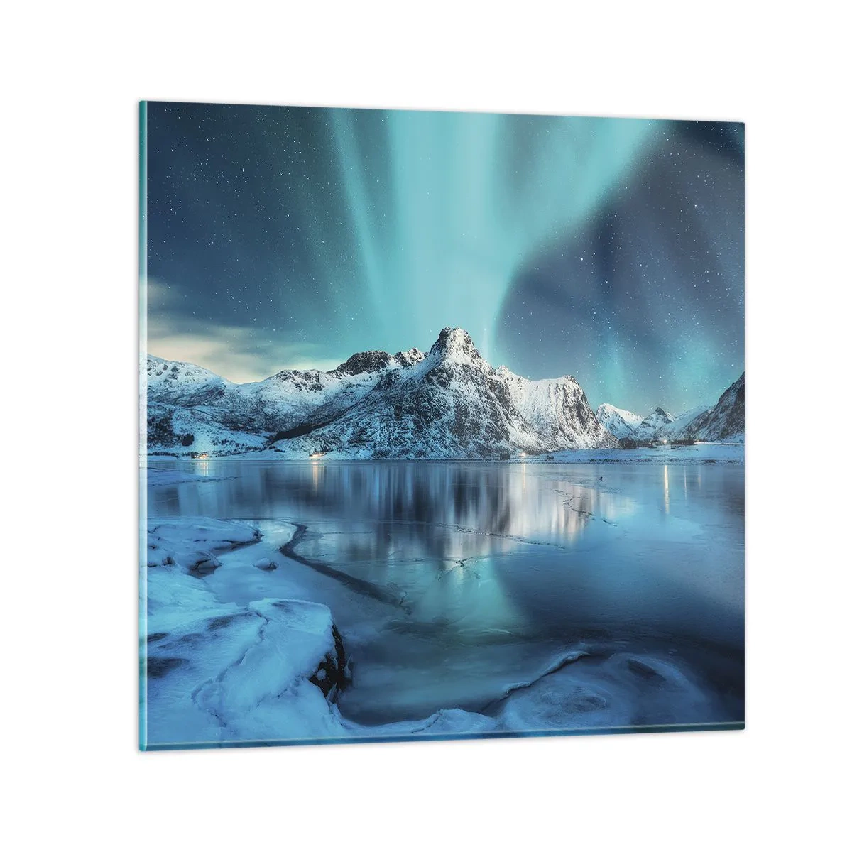 Schilderen op glas - lichtnacht - 50x50 cm