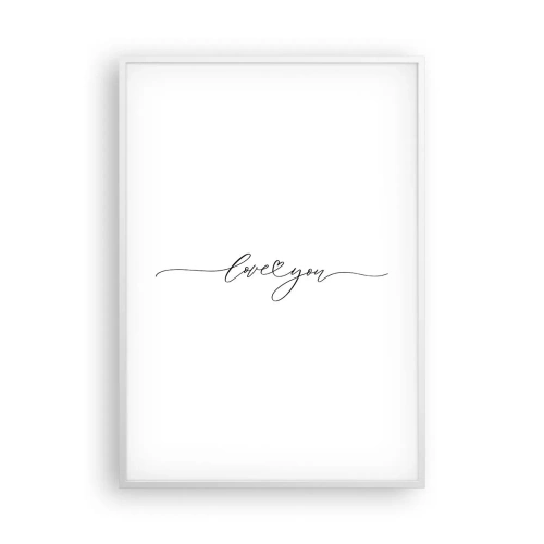 Poster in een witte lijst - Zwart op wit - 70x100 cm