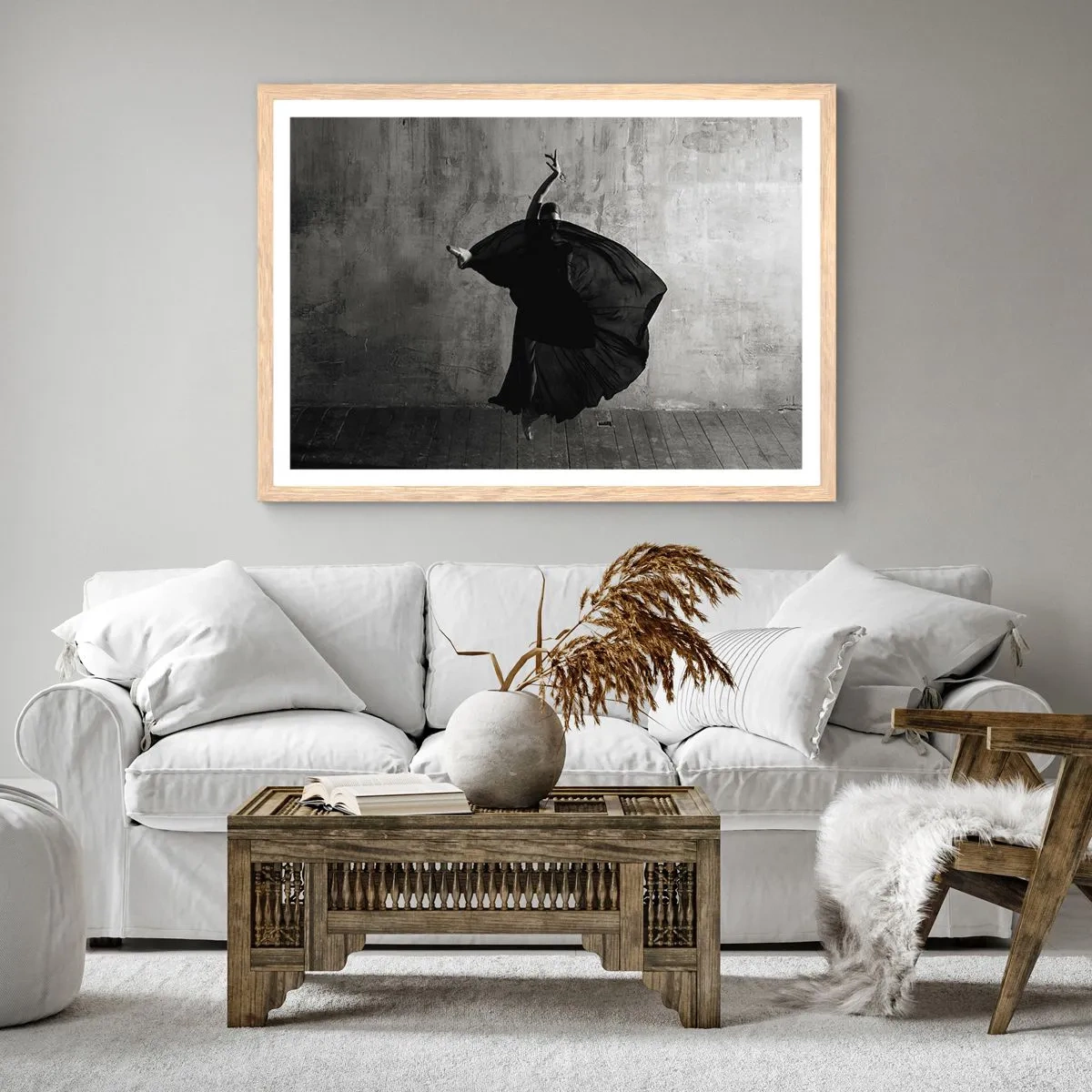 Een poster in een licht eiken lijst - Gepassioneerde riem - 91x61 cm