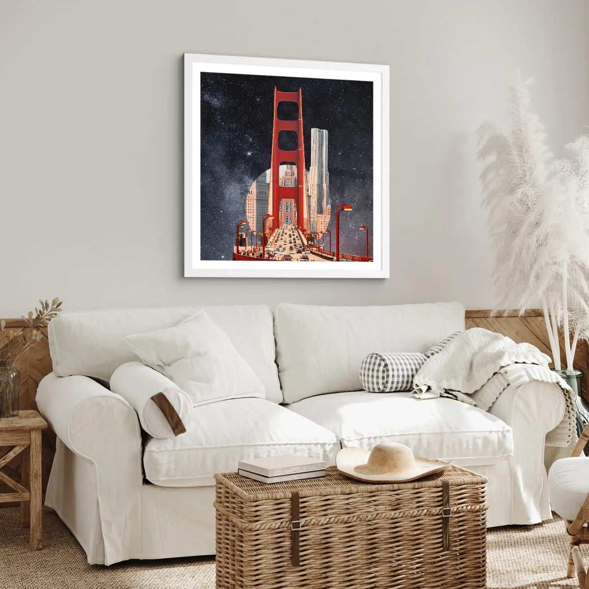 Poster in een witte lijst - Altijd in het centrum - 40x40 cm