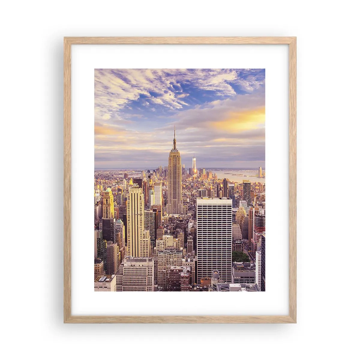 Een poster in een licht eiken lijst - Reik alleen naar de wolken - 40x50 cm