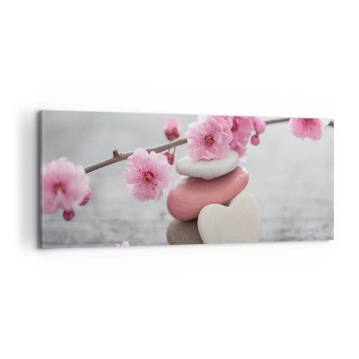 Schilderen op canvas - Gelukzaligheid met een kersenbloesem - 100x40 cm