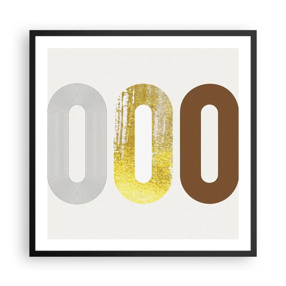 Poster in een zwarte lijst - Oooo! - 60x60 cm