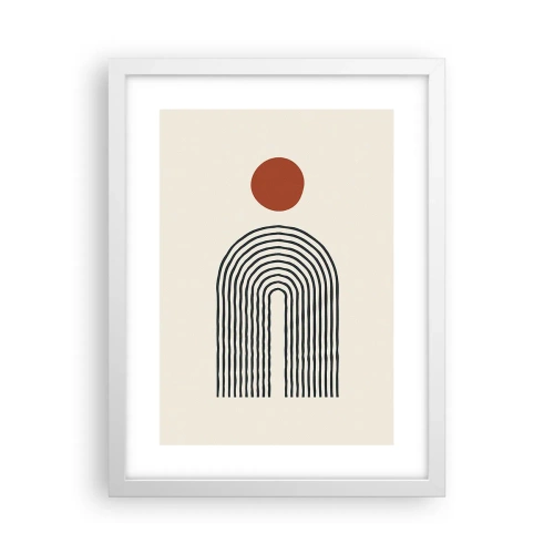 Poster in een witte lijst - Magnetisme van vormen en kleuren - 30x40 cm