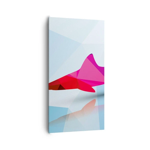 Schilderen op canvas - Een haai in een kristallen ruimte - 65x120 cm