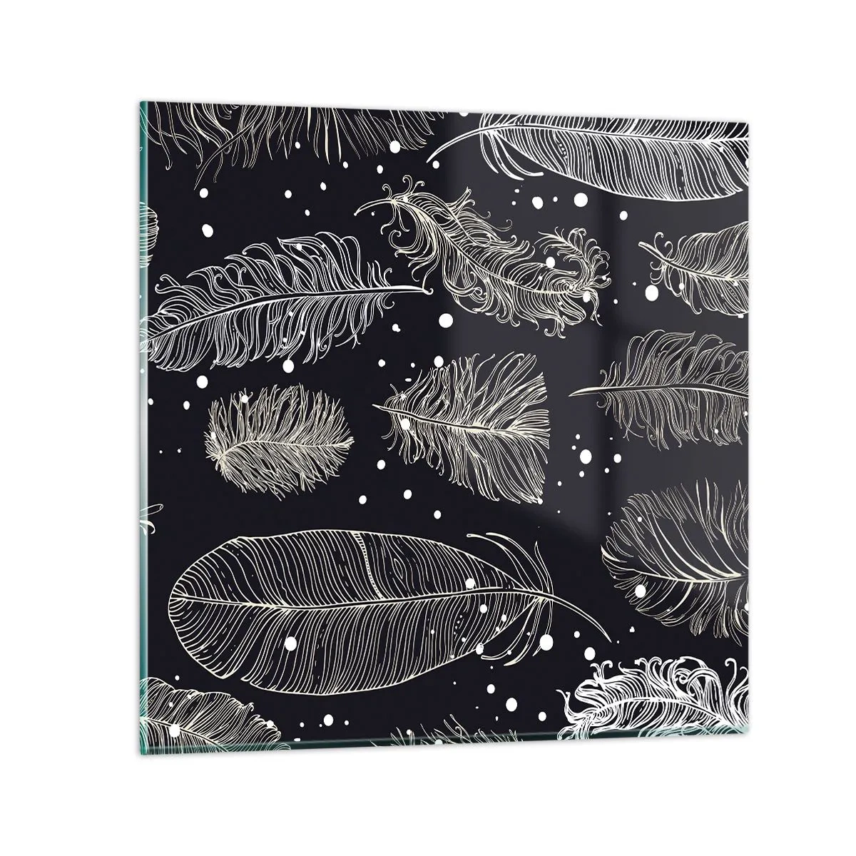 Schilderen op glas - Gevederde kant - 40x40 cm