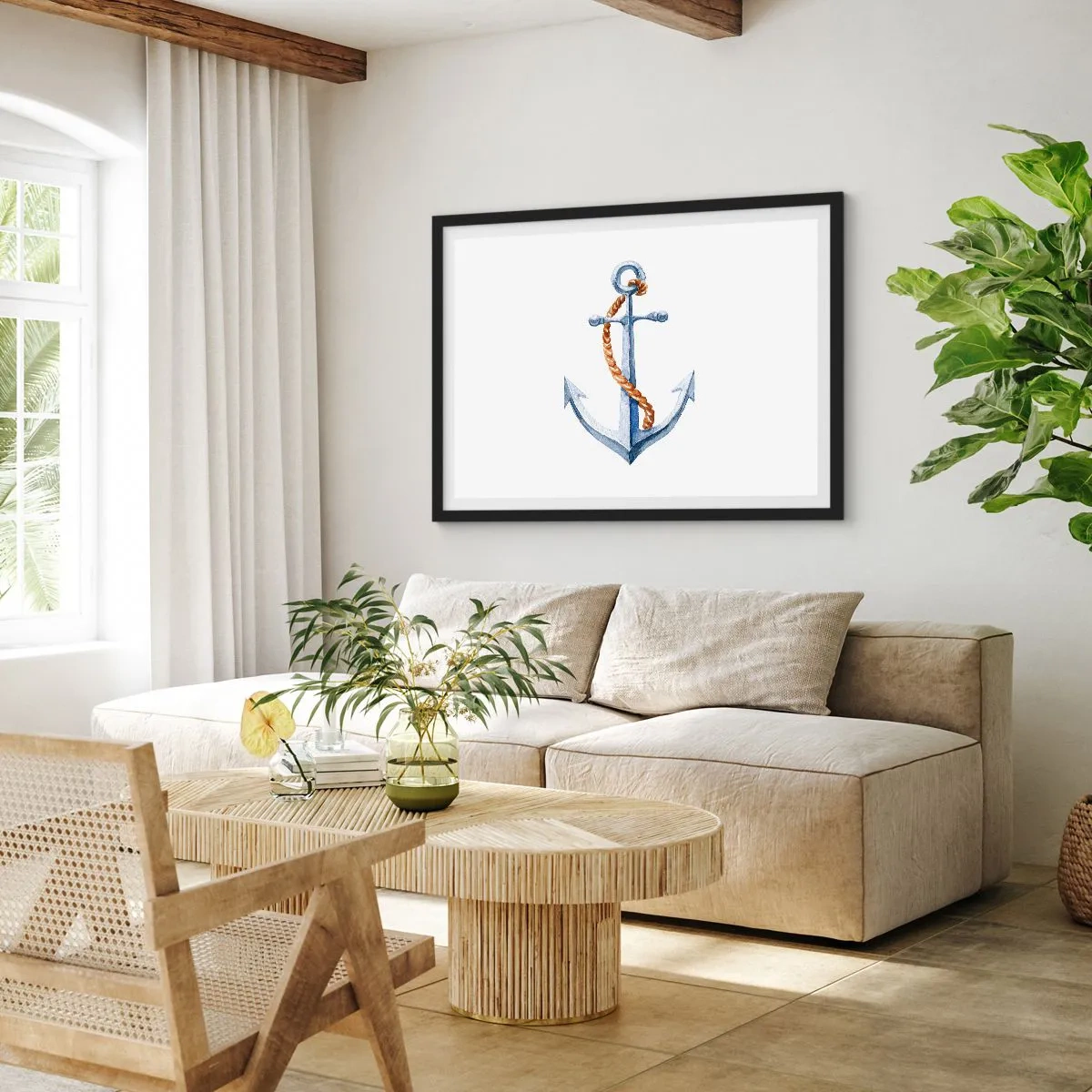 Poster in een zwarte lijst - Ahoi avontuur! - 40x30 cm