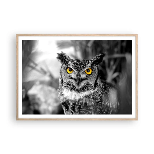 Een poster in een licht eiken lijst - Niets zal zich verbergen - 100x70 cm