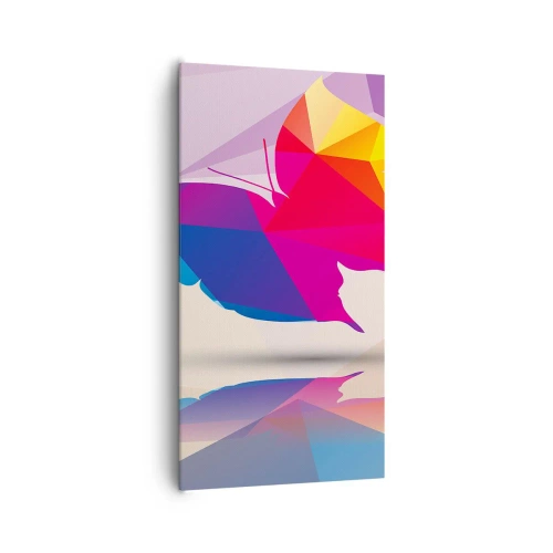 Schilderen op canvas - Vlinder regenboog - 65x120 cm