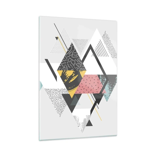 Schilderen op glas - Variatie op driehoek en ruit - 50x70 cm