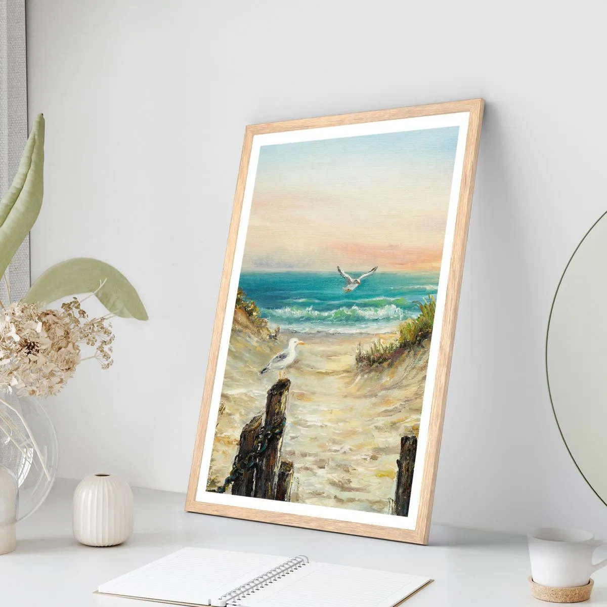 Een poster in een licht eiken lijst - Windstille afzondering - 40x50 cm