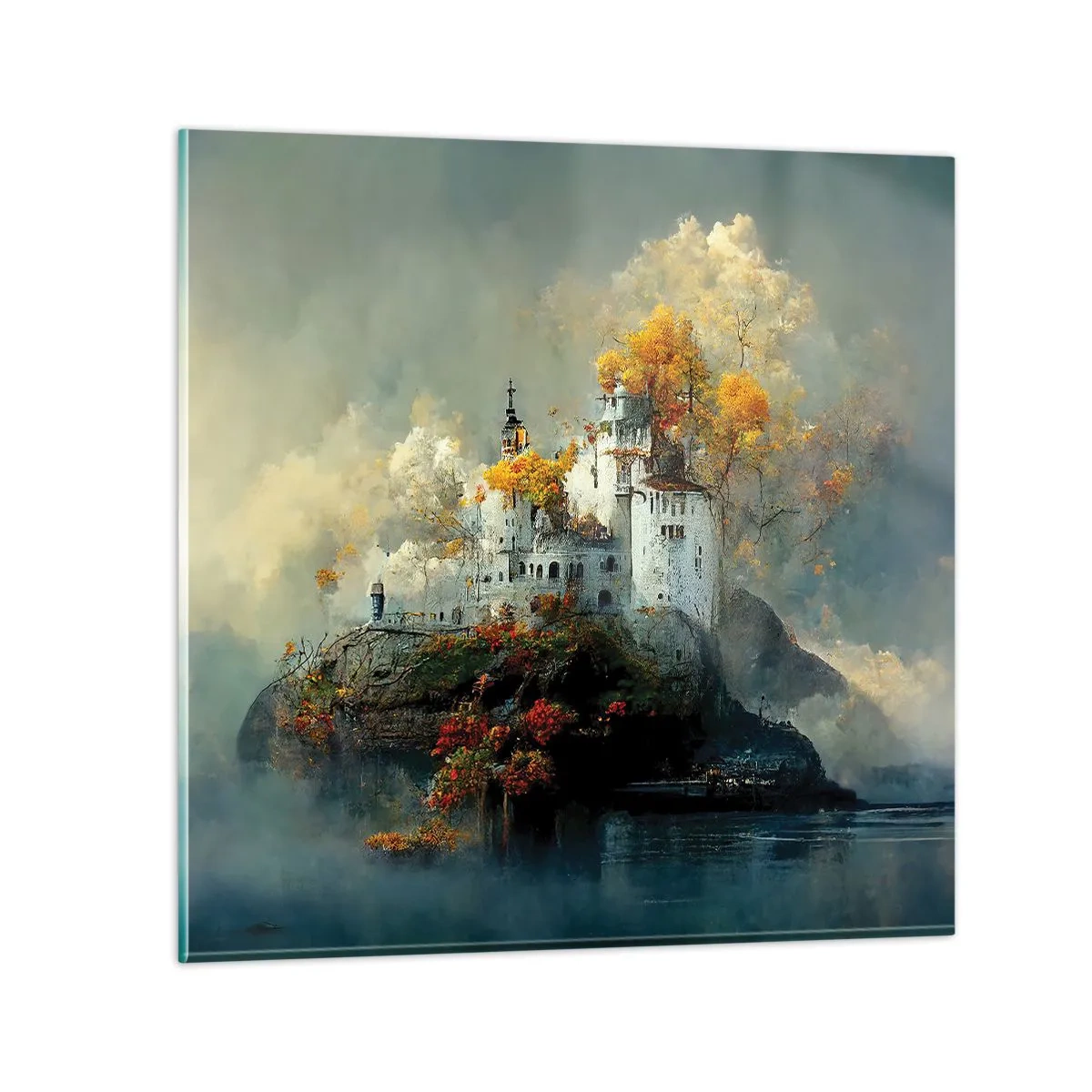 Schilderen op glas - Het begin van een romantisch verhaal - 70x70 cm