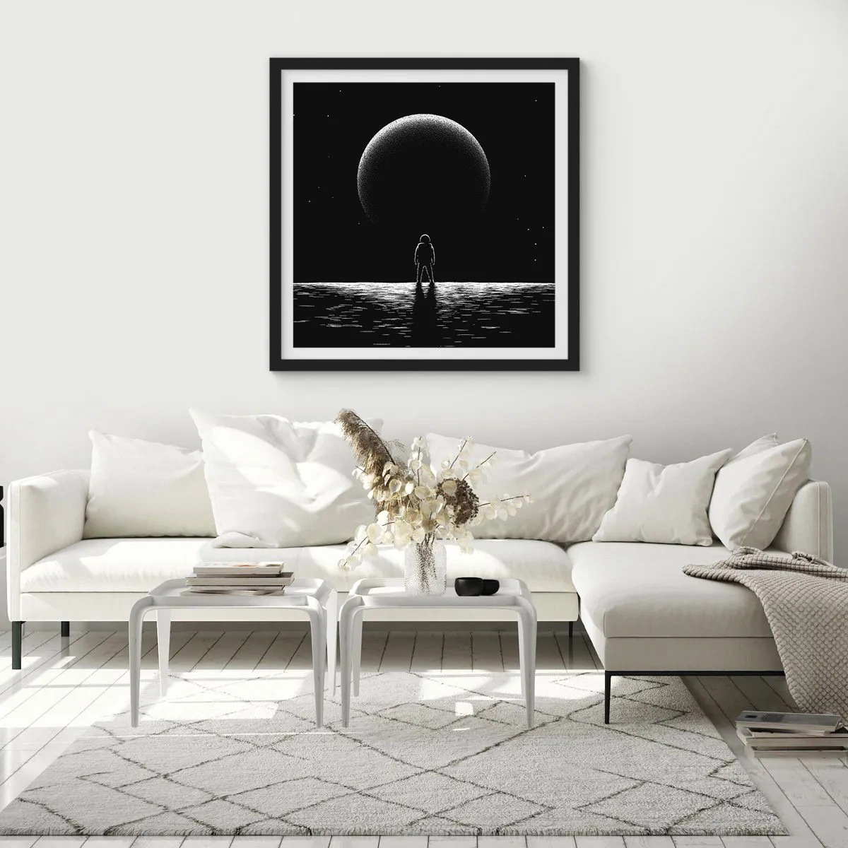 Poster in een zwarte lijst - Oog in oog - 30x30 cm