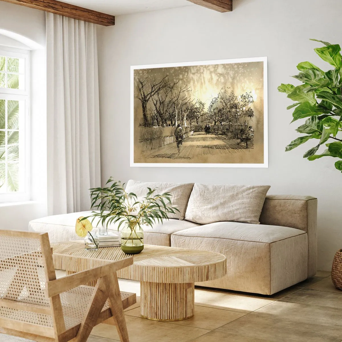 Poster - Een moment gestopt met een veer - 40x30 cm