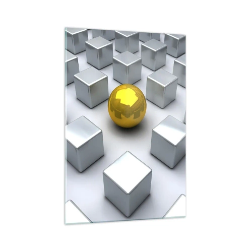 Schilderen op glas - Waarom ik? Geometrische compositie - 70x100 cm