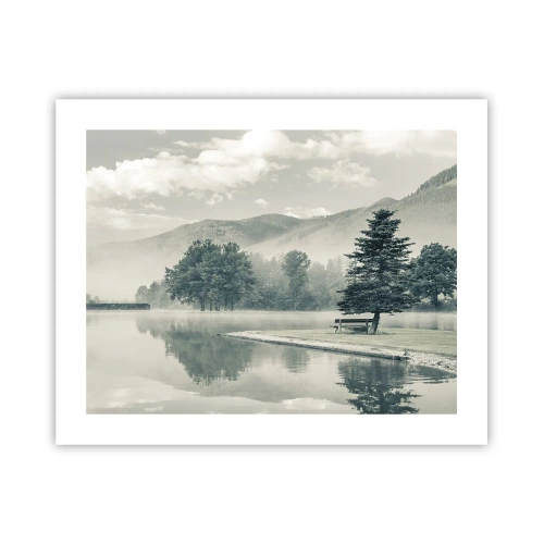 Poster - Het meer slaapt nog - 50x40 cm