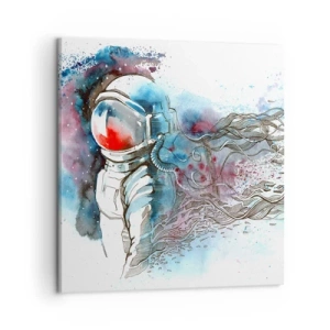 Schilderen op canvas - Alleen met de kosmos - 50x50 cm