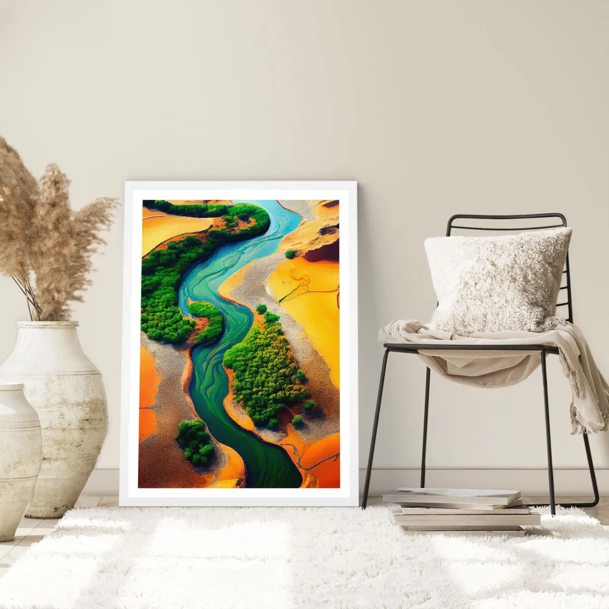 Poster in een witte lijst - Levengevende rivier - 70x100 cm