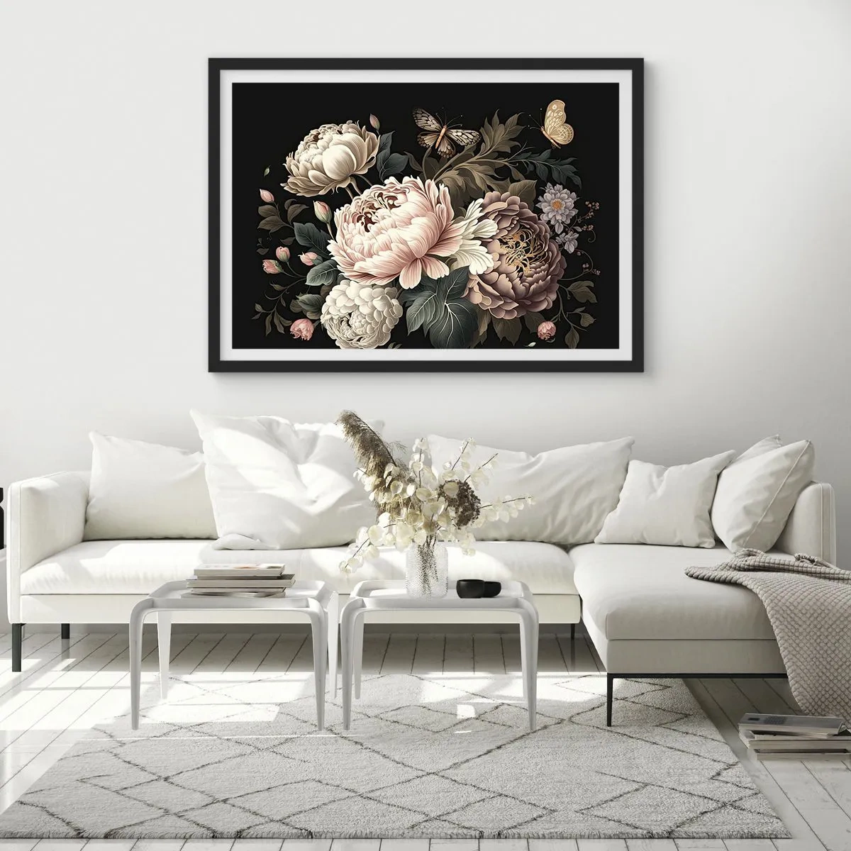 Poster in een zwarte lijst - In barokstijl - 70x50 cm