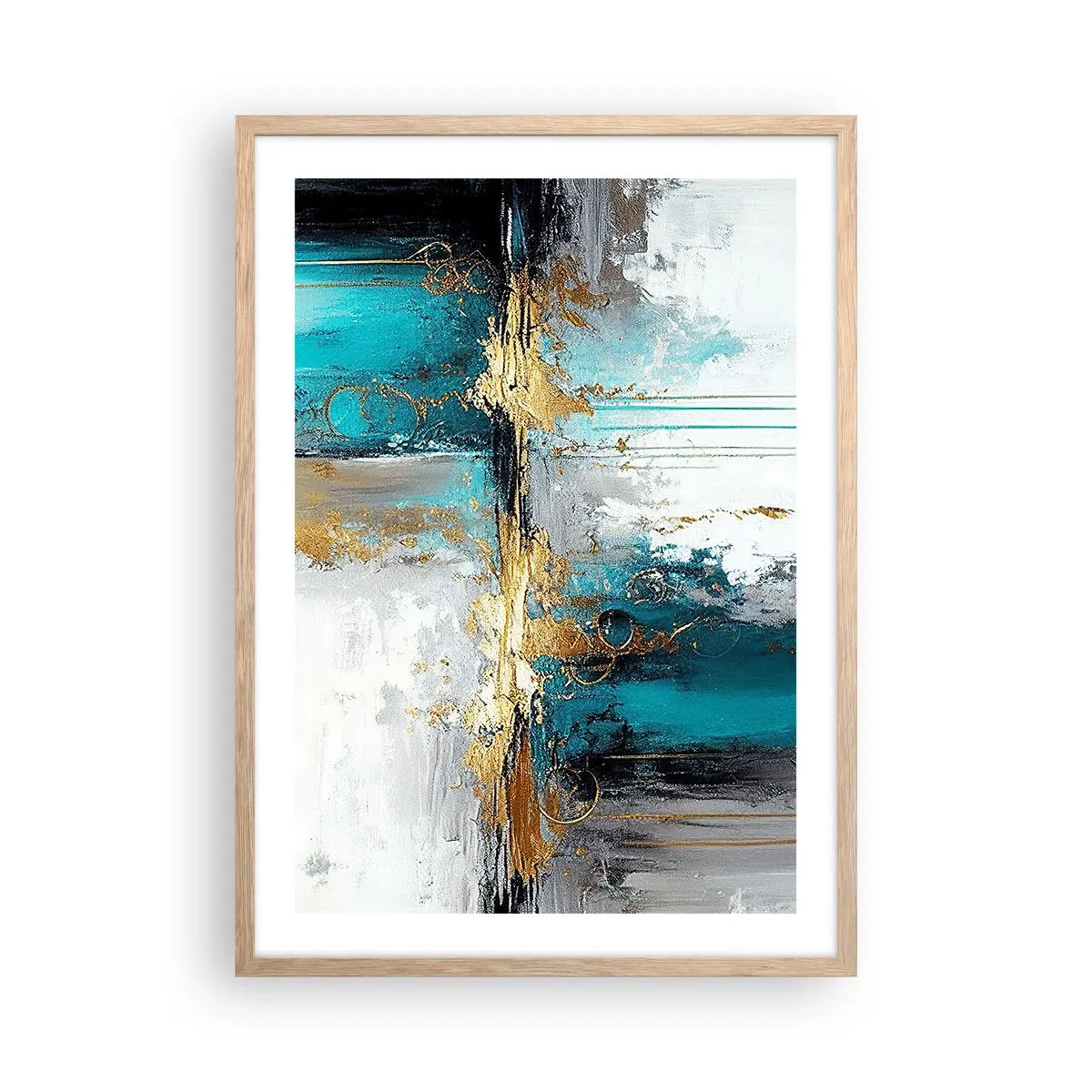 Een poster in een licht eiken lijst - Alles vloeit - 50x70 cm