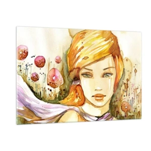 Schilderen op glas - Een smaragdgroene look die woede kalmeert - 120x80 cm