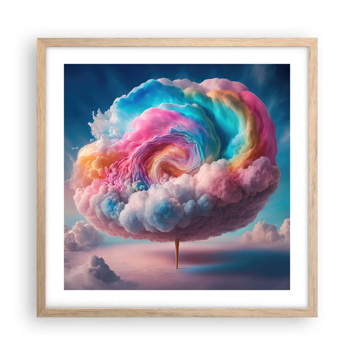 Een poster in een licht eiken lijst - De droom van een pretpark - 50x50 cm