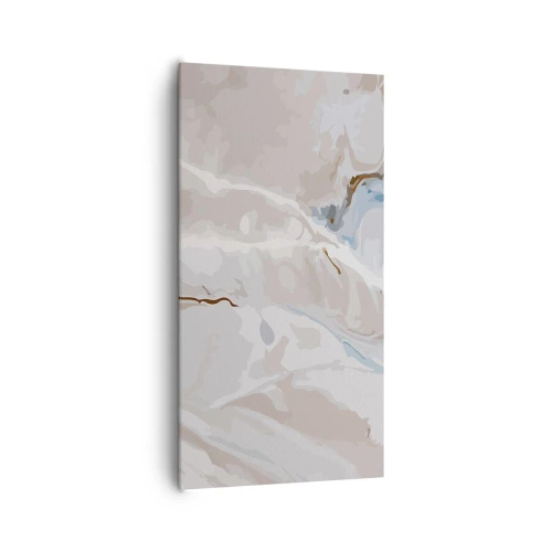 Schilderen op canvas - Blauw kronkelt onder het wit - 65x120 cm