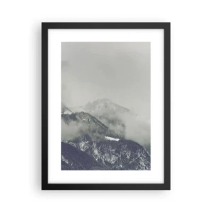 Poster in een zwarte lijst - Mistige vallei - 30x40 cm