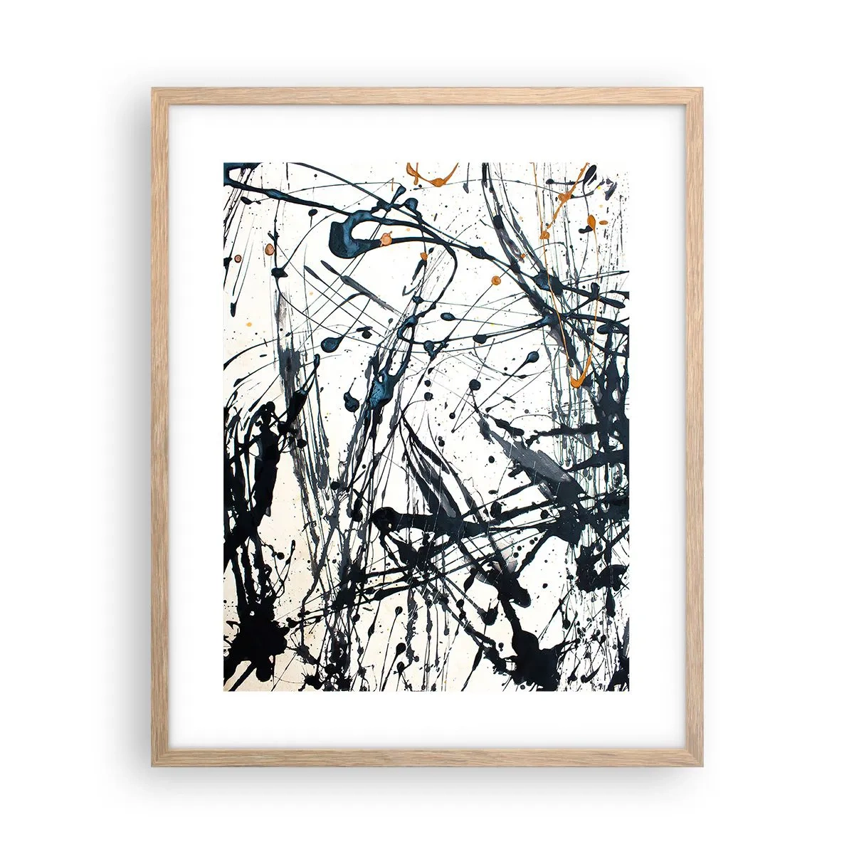 Een poster in een licht eiken lijst - Expressionistische abstractie - 40x50 cm