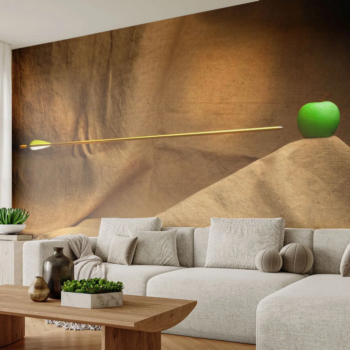 Zelfklevend Fotobehang Deluxe Sticker - Roep de geest van William Tell op - Grafisch, Abstractie, Boogschieten pijl - 250x175 cm