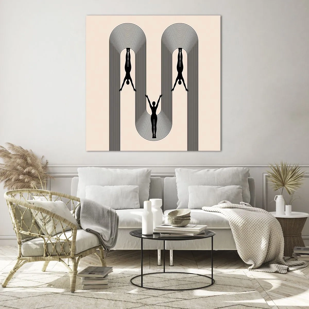 Schilderen op glas - Op zijn kop - 60x60 cm