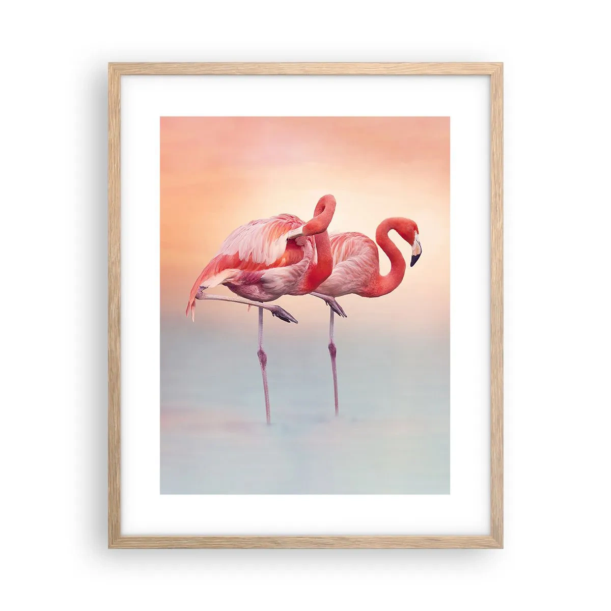 Een poster in een licht eiken lijst - De kleur van de ondergaande zon - 40x50 cm