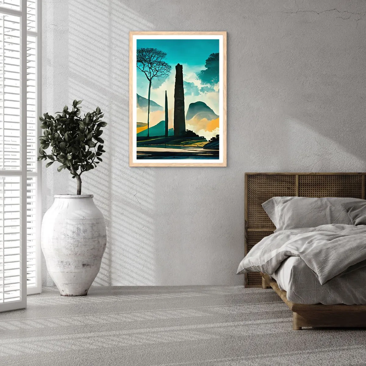 Een poster in een licht eiken lijst - Nog hoger en hoger - 30x40 cm