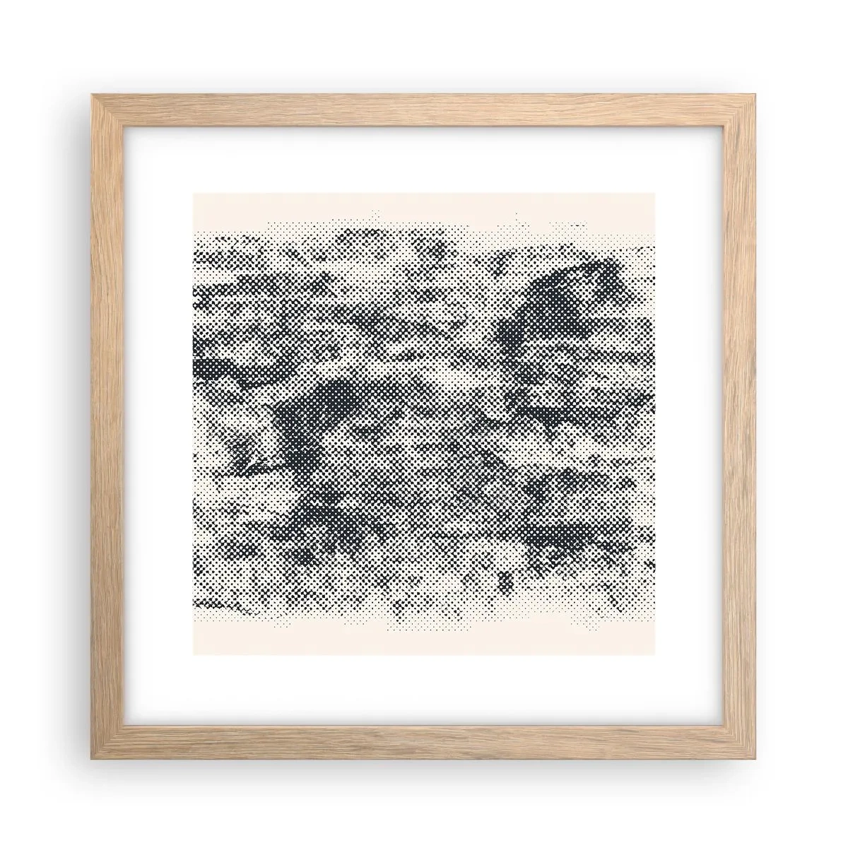 Een poster in een licht eiken lijst - Mistige compositie - 30x30 cm