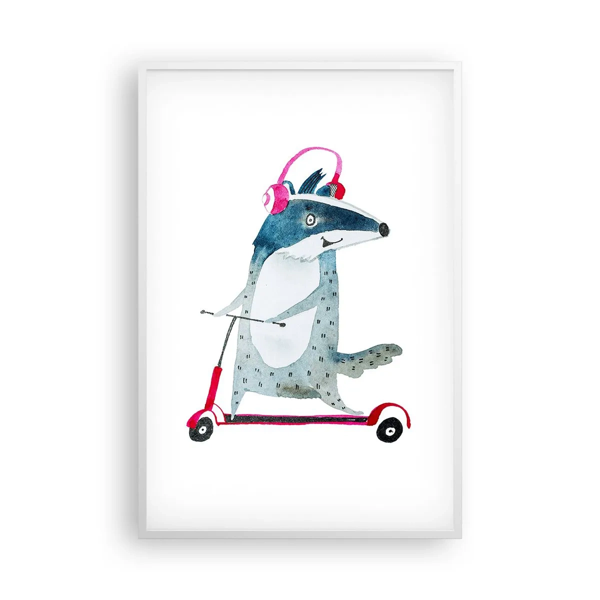 Poster in een witte lijst - Badger vreugde - 61x91 cm