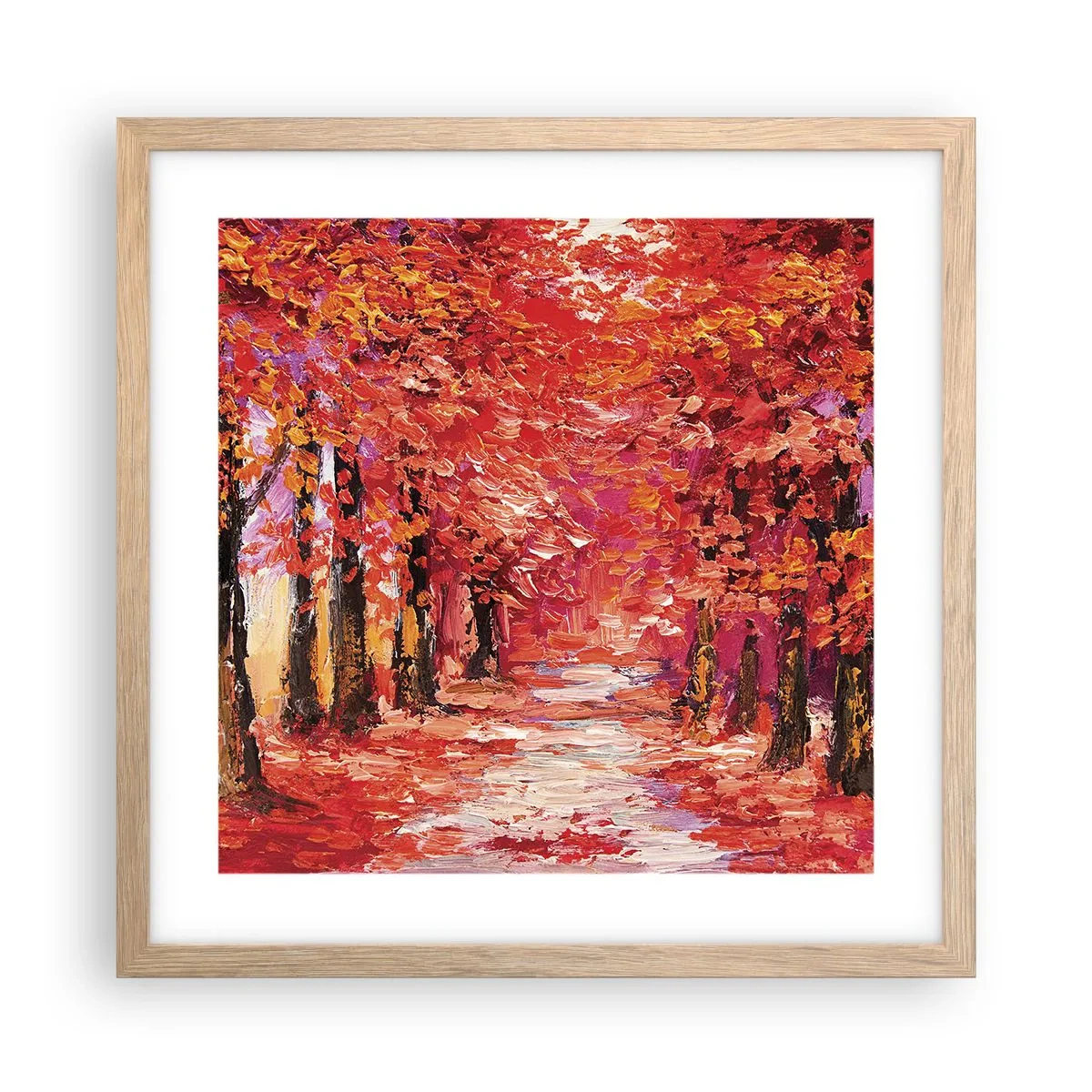 Een poster in een licht eiken lijst - Herfst impressie - 40x40 cm
