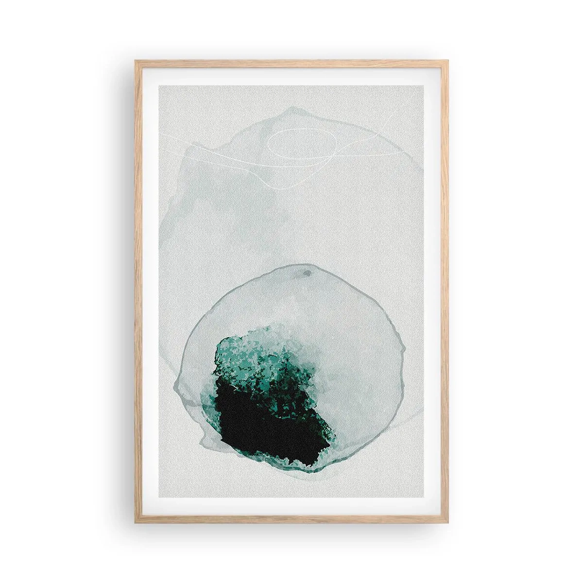 Een poster in een licht eiken lijst - In een druppel water - 61x91 cm