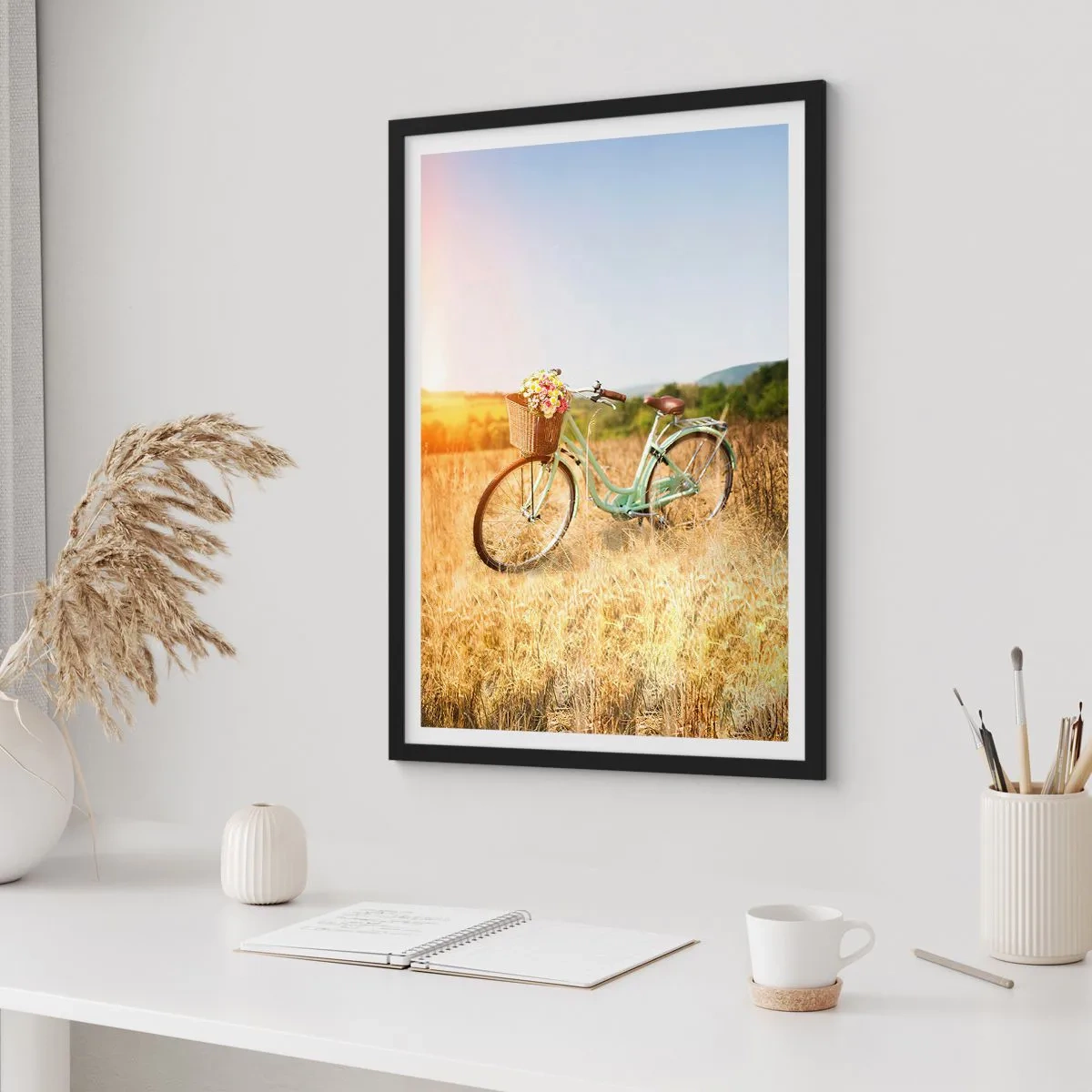 Poster in een zwarte lijst - Ik blijf hier nog even - 30x40 cm