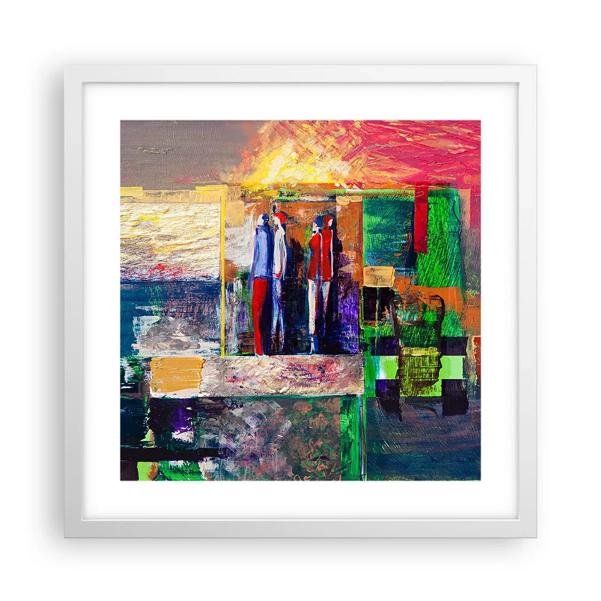 Poster in een witte lijst - Relaties en emoties - 40x40 cm