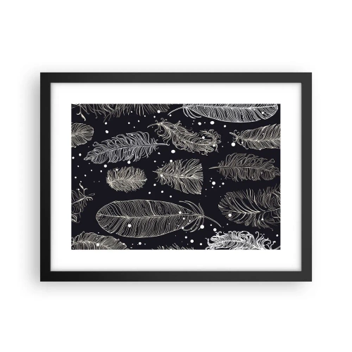 Poster in een zwarte lijst - Gevederde kant - 40x30 cm