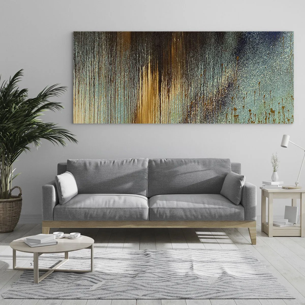 Schilderen op glas - Een niet toevallig kleurrijke compositie - 160x50 cm