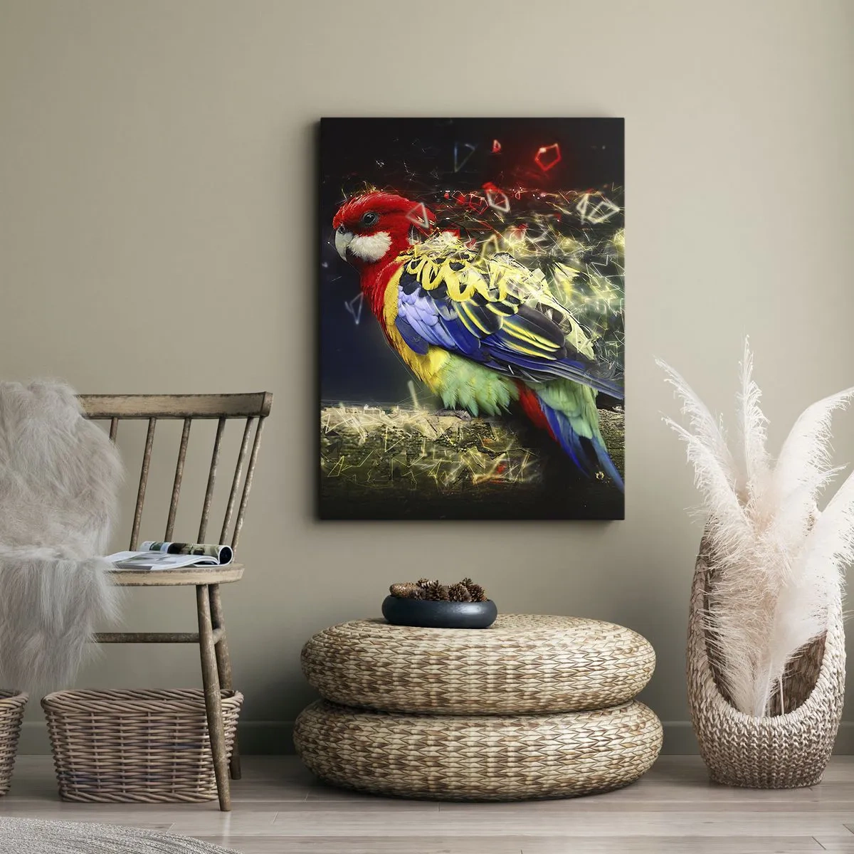 Schilderen op canvas - Boodschapper van uitstraling - 65x120 cm