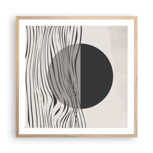 Een poster in een licht eiken lijst - Halve compositie - 60x60 cm