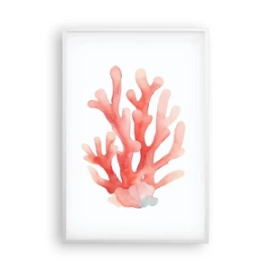 Poster in een witte lijst - Koraalkleurig koraal - 61x91 cm
